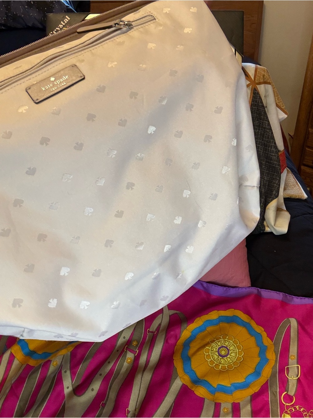 kate spade Pale Pink Leather Tote with Bow Charm Accent - Picture 15 of 16